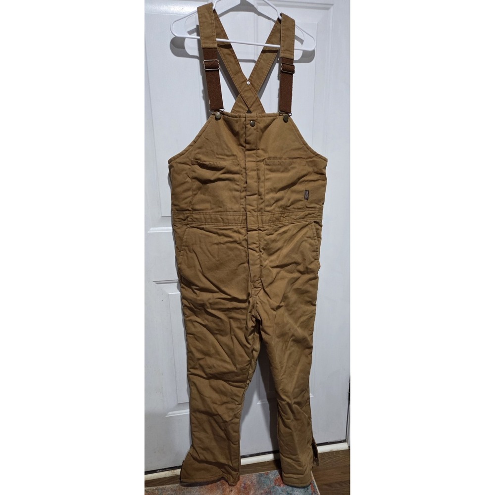 Walls Outdoors Brown Insulated Overalls Men L Regular (Waist 38-40)